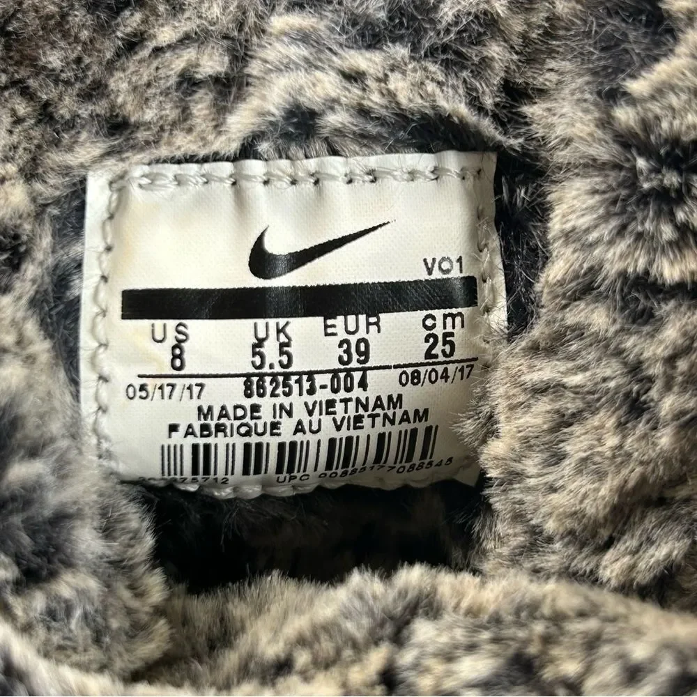 Nike Golkana Black Faux Fur Lined Warm Winter Slip On Boot Shoe Women’s Size 8